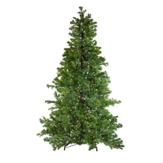 Northlight Real Touch&trade;️ Pre-Lit Green Mountain Pine Artificial Christmas Tree - 7.5' - Dual Color LED Lights {1}