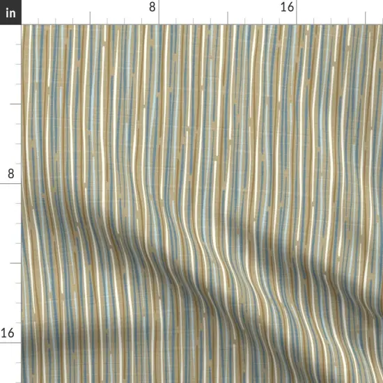 Various Fabrics by the Yard or Fat Quarter Muted Tan Blue Rustic Farmhouse Lines Neutral Abstract Natural Custom Printed Fabric by Spoonflower {2}