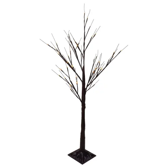 Northlight 4' LED Lighted Christmas Brown Birch Twig Tree Outdoor Decoration - Warm White LIghts {4}