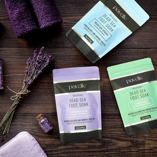 Pavelle Foot Soak Bath Salts, 100% Natural Dead Sea Salt Spa for Tired Feet, 2 lbs (0.91kg) {6}