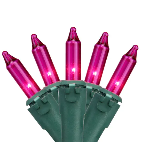 Brite Star Mini Christmas Light Set - Pink - 34' Green Wire - 100ct {1}