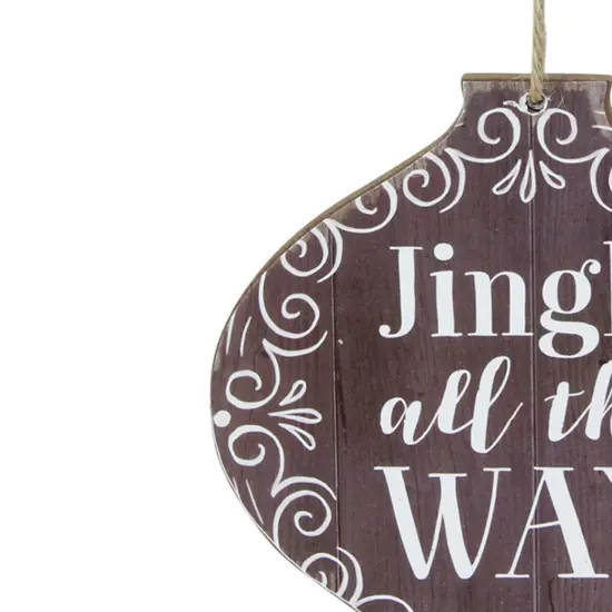 Burton and Burton 5.5" White and Brown Wooden Rustic "Jingle All The Way" Onion Christmas Ornament {3}