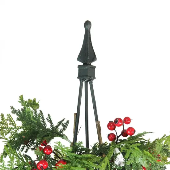 Allstate 5' Slim Mixed Cedar Pine Entryway Artificial Christmas Tree - Unlit Green {3}