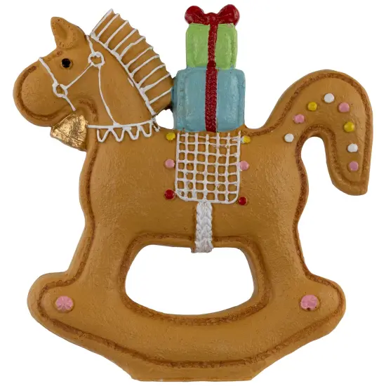 Northlight Gingerbread Rocking Horse with Presents Christmas Figurine - 7.25" Brown {1}