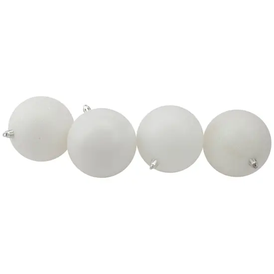 Northlight Shatterproof 4-Finish Christmas Ball Ornaments - 2.5" (60mm) - Winter White - 24ct {3}