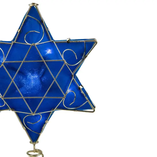 Kurt Adler Blue and Gold Colored Hanukkah Star LED Tree Topper 11.5" {3}