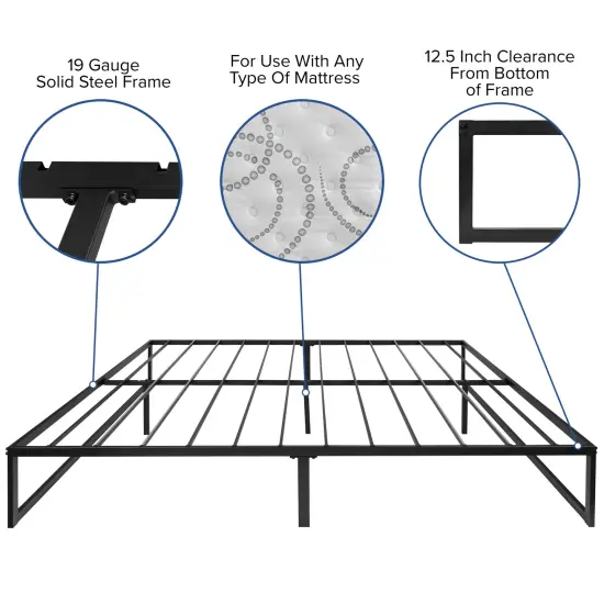 Emma and Oliver 14" Platform Bed Frame & 10" Mattress in a Box - No Box Spring Required {2}
