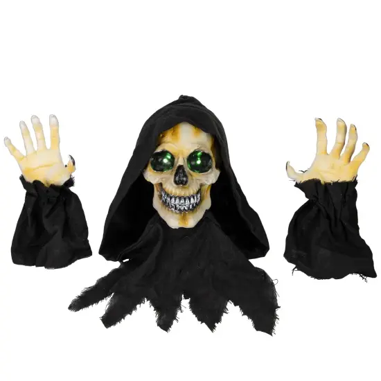 Northlight 8" LED Lighted Grim Reaper with Sound Outdoor Halloween Decoration Black {1}
