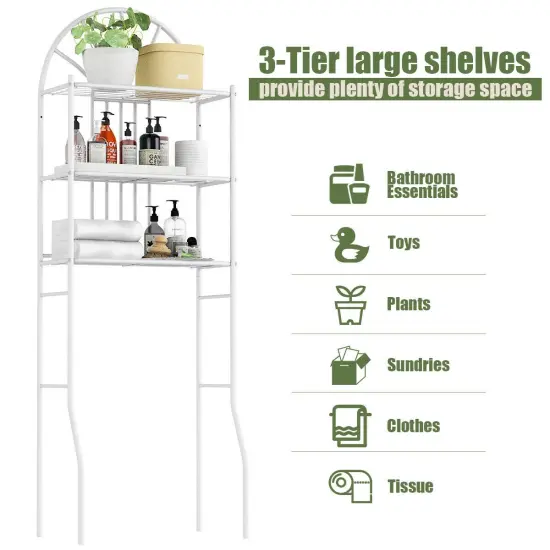 Bathroom Towel Storage Rack with 3 Shelves {6}