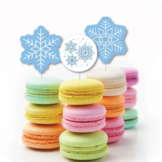Big Dot of Happiness Blue Snowflakes - DIY Shaped Winter Holiday Party Cut-Outs - 24 Count {4}