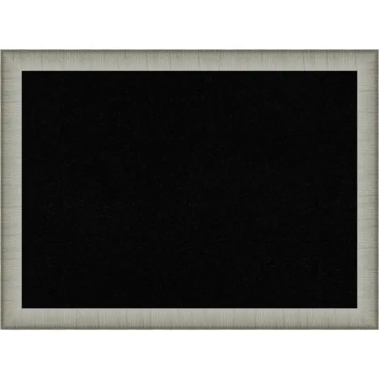 Elegant Brushed Narrow Framed Corkboard, Black Cork {1}