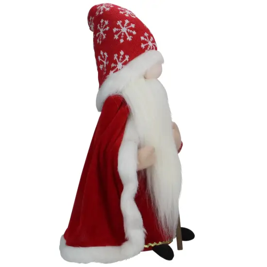 Northlight Snowflakes Santa Gnome with Cape Christmas Figure - 14.5" - Red and White {5}