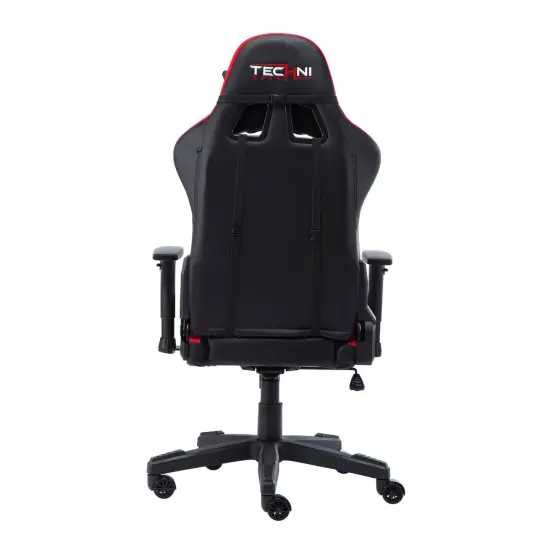 Techni Office Solutions 53" Vibrant Black and Red Unique Techni Sports TS-90 Comfortable Gaming Chair {5}