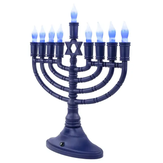 Rite Lite 15" Premium Blue Large LED Electric Menorah with Sequential Lighting {4}