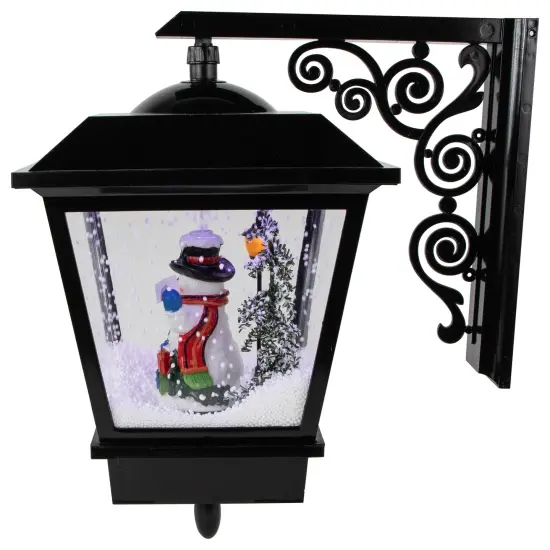 Northlight 17.75" Lighted and Musical Wall Mounted Snowing Christmas Street Lamp Black {5}