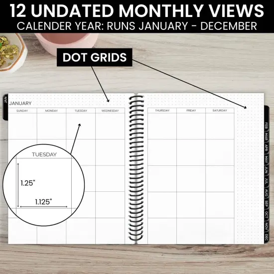 bloom daily planners Undated Dot Journaling Planner & Calendar, Dots {4}