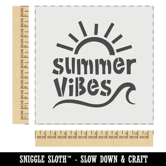 Summer Vibes Wall Cookie DIY Craft Reusable Stencil {1}