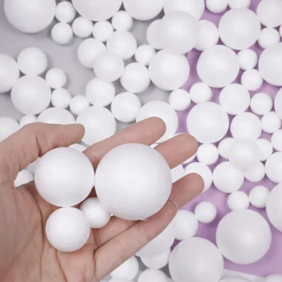 Incraftables Foam Balls 240pcs (0.8, 1.2, 1.6 & 2 inch). Assorted Foam Balls for Crafts. White Foam Balls for Solar System Project, DIY Arts & Slime. Best Round Large & Small Foam Balls {2}