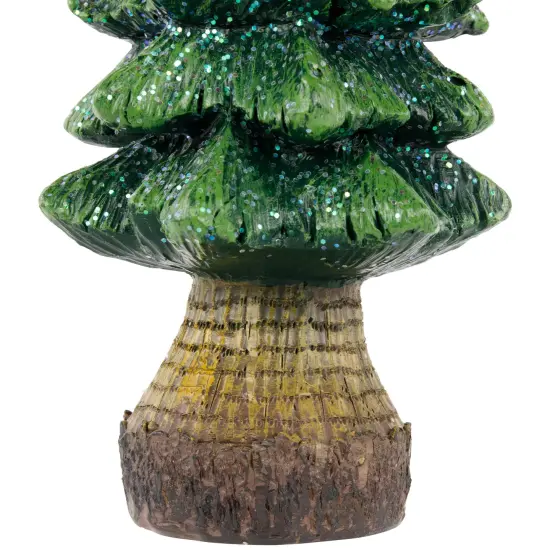 Northlight Glittered Pine Tree Christmas Decoration - 9.5" Green {6}