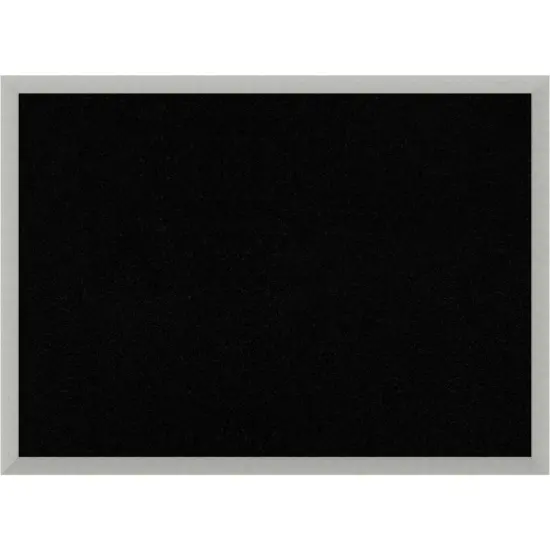 Silver Leaf Wood Framed Corkboard, Black Cork {1}