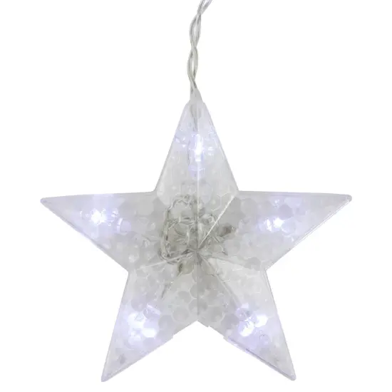Northlight LED Stars Christmas Icicle Lights - Pure White - 8.25' Clear Wire - 12ct {6}