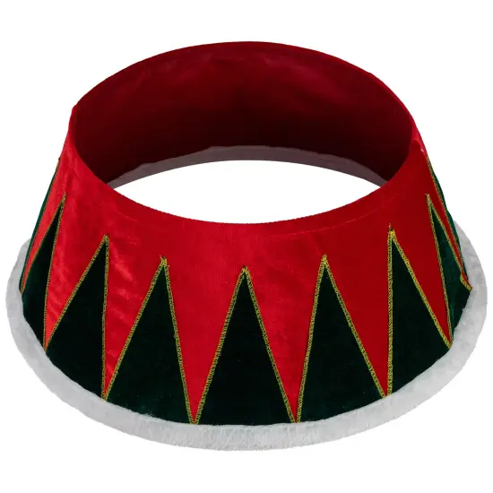 Northlight 25" Red and Green Drum with White Trim Christmas Tree Collar {6}