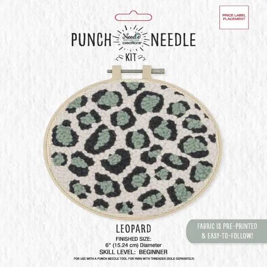 Fabric Editions Punch Needle Kit 6" Round-Leopard Print {1}
