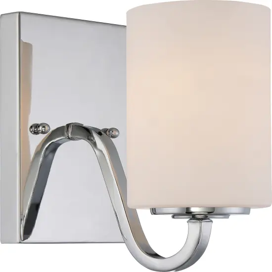 Willow 1-Light Wall Mounted Vanity & Wall Light Fixture in Polished Nickel Finish {1}