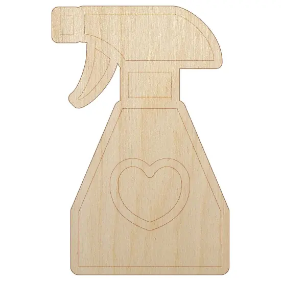 Spray Bottle with Heart Unfinished Wood Shape Piece Cutout for DIY Craft Projects {7}