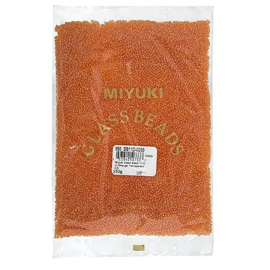 Miyuki 250g Transparent Round Seed Beads, 11/0 Lt Orange AB #253 {3}