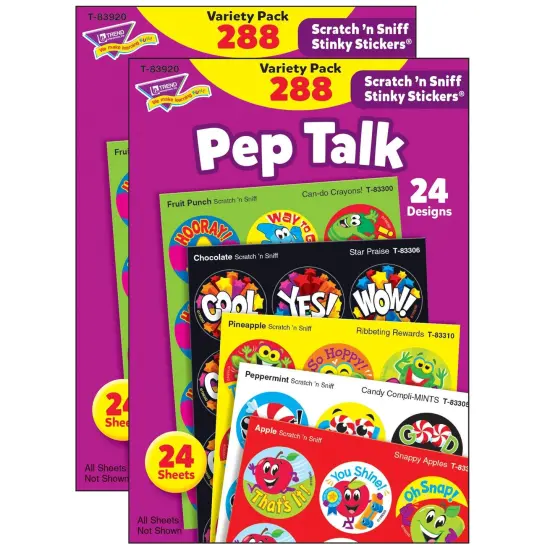 Pep Talk Stinky Stickers&reg; Variety Pack, 288 Count Per Pack, 2 Packs {1}