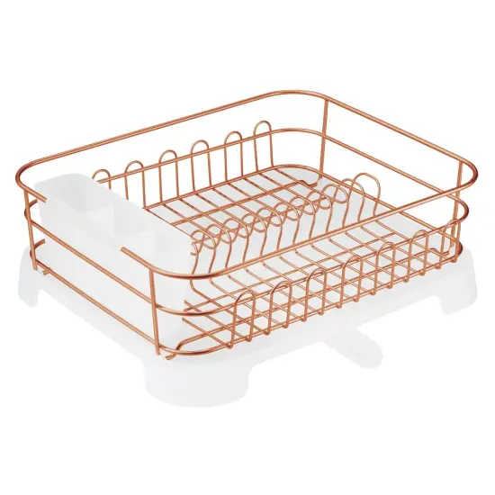 mDesign Alloy Steel Sink Dish Drying Rack Holder with Swivel Spout {5}