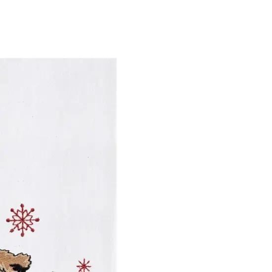 Festive Dog Jumping Christmas Holiday Machine Washable Embellished Flour Sack Kitchen Towel 27L x 18W in. {4}
