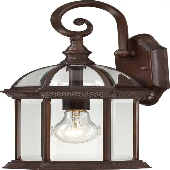 Nuvo Boxwood 1-Light 15" Outdoor Wall Light w/ Clear Glass in Rustic Bronze {1}
