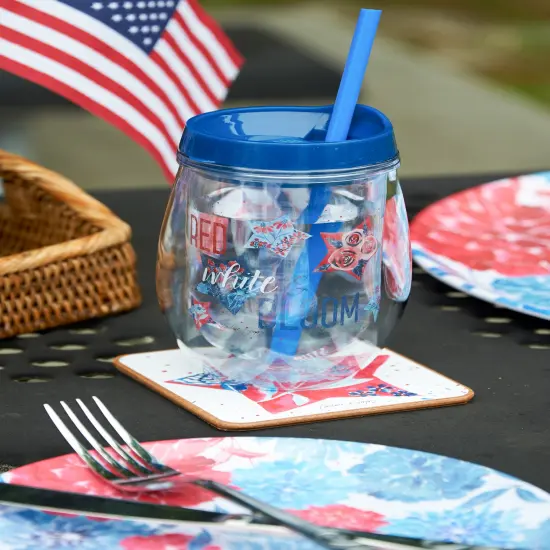 12 oz. Red White and Bloom 4th of July Patriotic Drinkware {4}