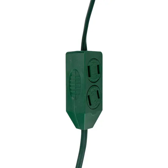 Northlight Indoor Extension Power Cord with 9-Outlets and Foot Switch - 9' - Green Multicolor {4}
