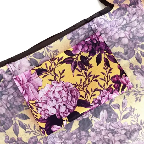 Wrapables Large & Small Foldable Tote Nylon Reusable Grocery Bags, Set of 2 Lavender Bloom {4}
