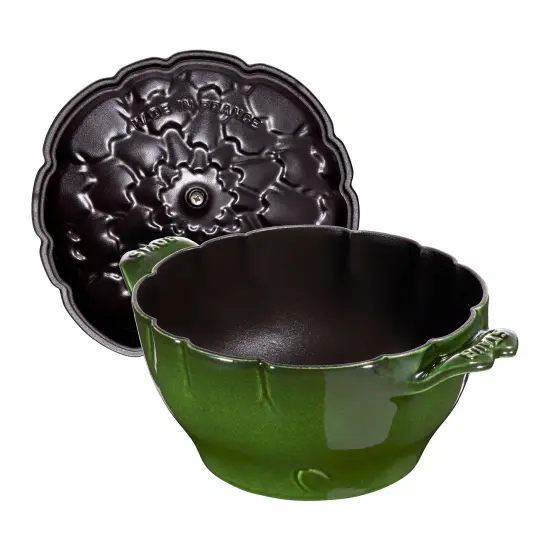 Staub Cast Iron 3-qt Artichoke Cocotte - Basil {3}