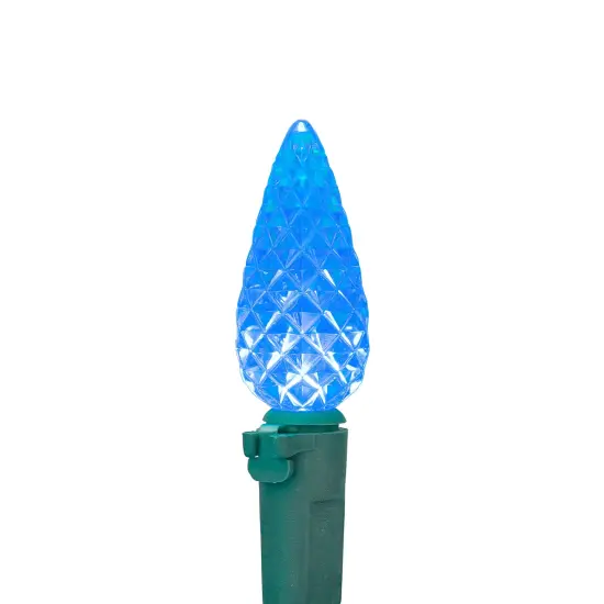 Northlight LED Faceted C6 Christmas Lights - Blue - 23' Green Wire - 70ct {5}