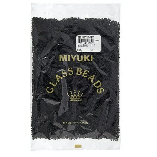 Miyuki 250g Opaque Round Rocailles Seed Beads, 11/0 Black #401 {3}