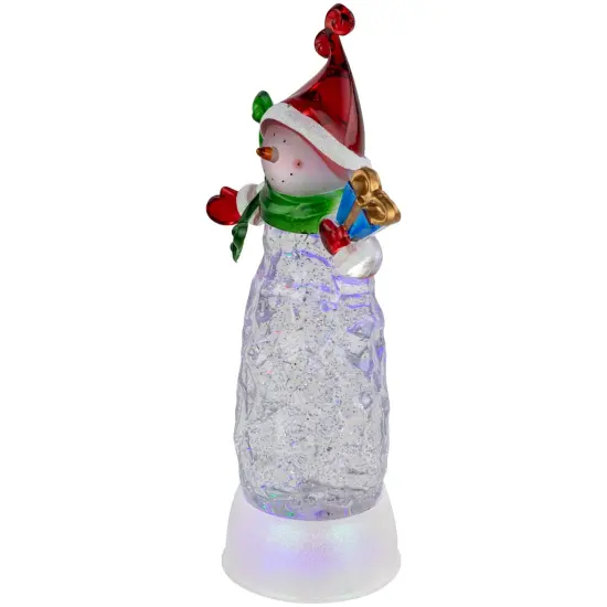 Northlight LED Lighted Acrylic Snowman Christmas Snow Globe - 11.5" Clear {7}