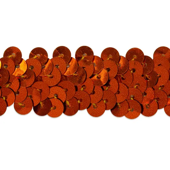 5 yards of 2 Row 7/8" Metallic Stretch Sequin Trim | 5 yard cut Orange {1}