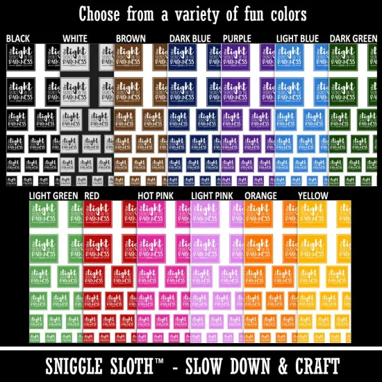 Inspirational The Light Shines in the Darkness Bible Verse Temporary Tattoo Water Resistant Fake Body Art Set Collection Purple {2}