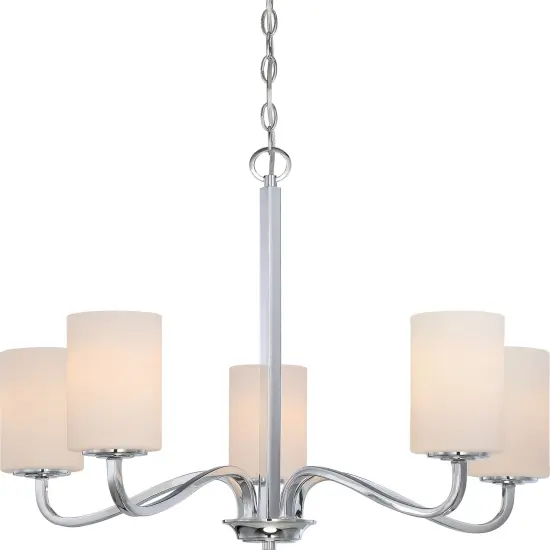 Willow 5-Light Hanging Mounted Chandelier Light Fixture in Polished Nickel Finish {1}