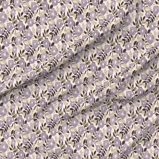 Various Fabrics by the Yard or Fat Quarter Purple Gray Florals Lavender Leaves Beige Cream Nature Botanical Faux Textured Look Custom Printed Fabric by Spoonflower {6}