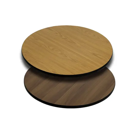 Emma and Oliver 24" Round Table Top with Reversible Laminate Top Mahogany {7}