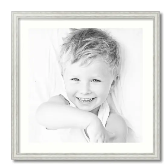 ArtToFrames 24x24" Matted Picture Frame with 20x20" Single Mat Photo Opening Framed in 1.25" White and 2" Mat (FWM-4098-24x24) {4}