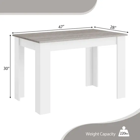 Costway Dining Table 47 Inch Kitchen Dining Table Rectangular for Small Space Dark Gray/Light Gray {3}