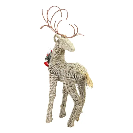 Northlight Reindeer Facing Backwards with Jingle Bell Christmas Figurine - 27" Brown {3}