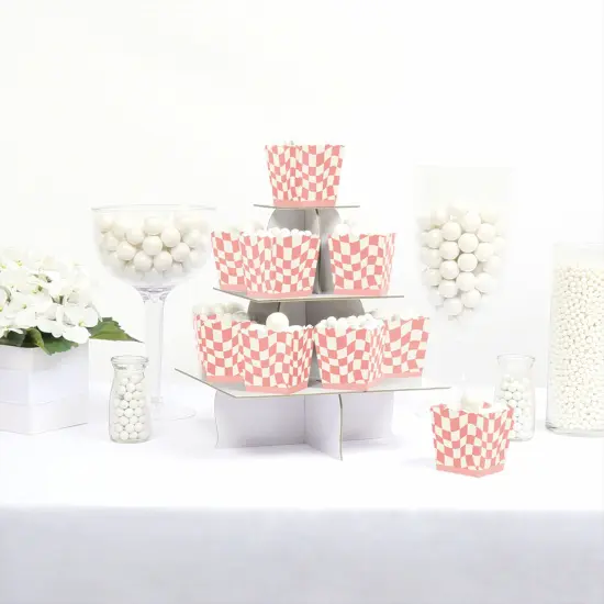 Big Dot of Happiness Pink Checkered Party - Party Mini Favor Boxes - Treat Candy Boxes - Set of 12 {6}